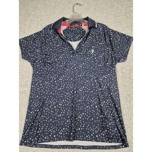 RLX Ralph Lauren Women's Large Golf Polo Navy Starry Night Stars